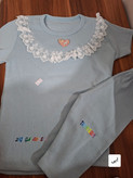 تیشرت شلوارک بچگانه دخترانه گیپوری پنبه کش کبریتی