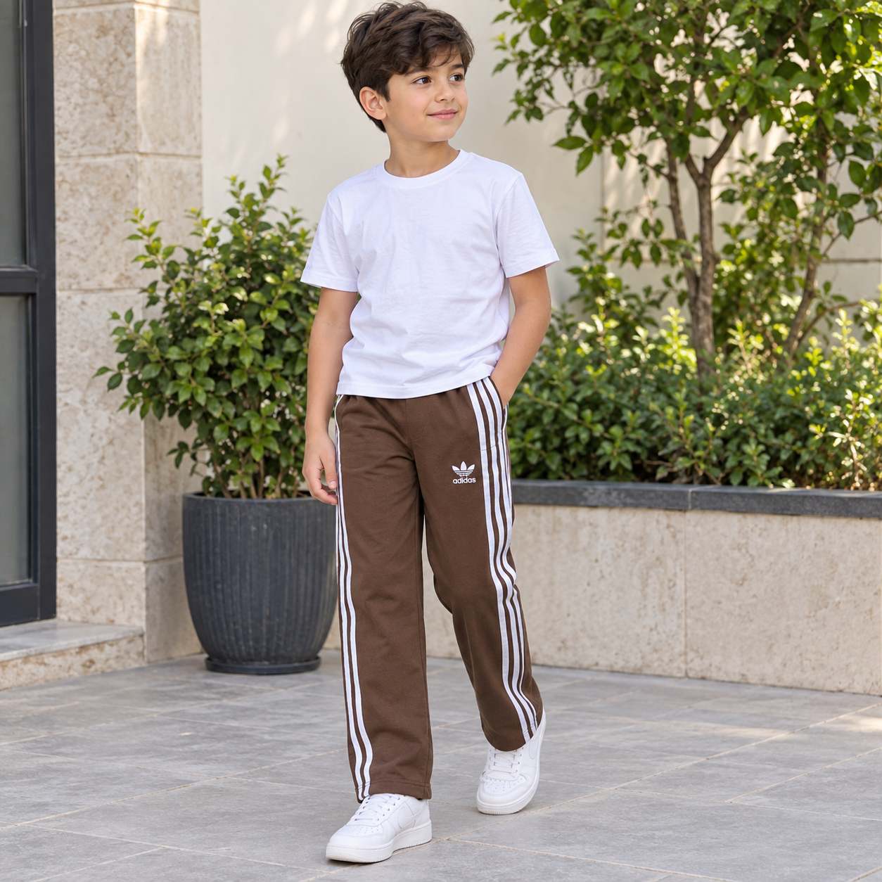 شلوار بچگانه پسرانه آدیداس دمپاساده نواردار جیب دار زهره